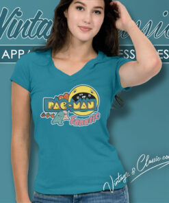 80s Vintage Pac Man Fanatic Midway Shirt Video Game V Neck TShirt