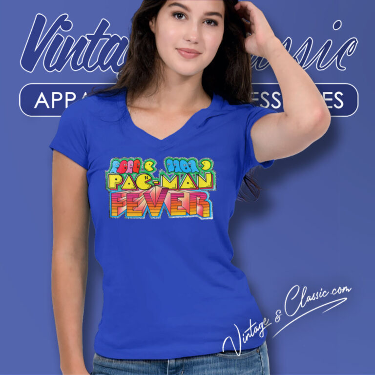 80s Vintage Pac Man Fever Midway Shirt Video Game V Neck TShirt 80s Vintage Pac Man Fever Midway Shirt Video Game V Neck TShirt