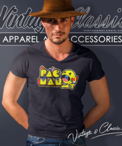 80s Vintage Pac Man Midway Shirt Video Game V Neck TShirt