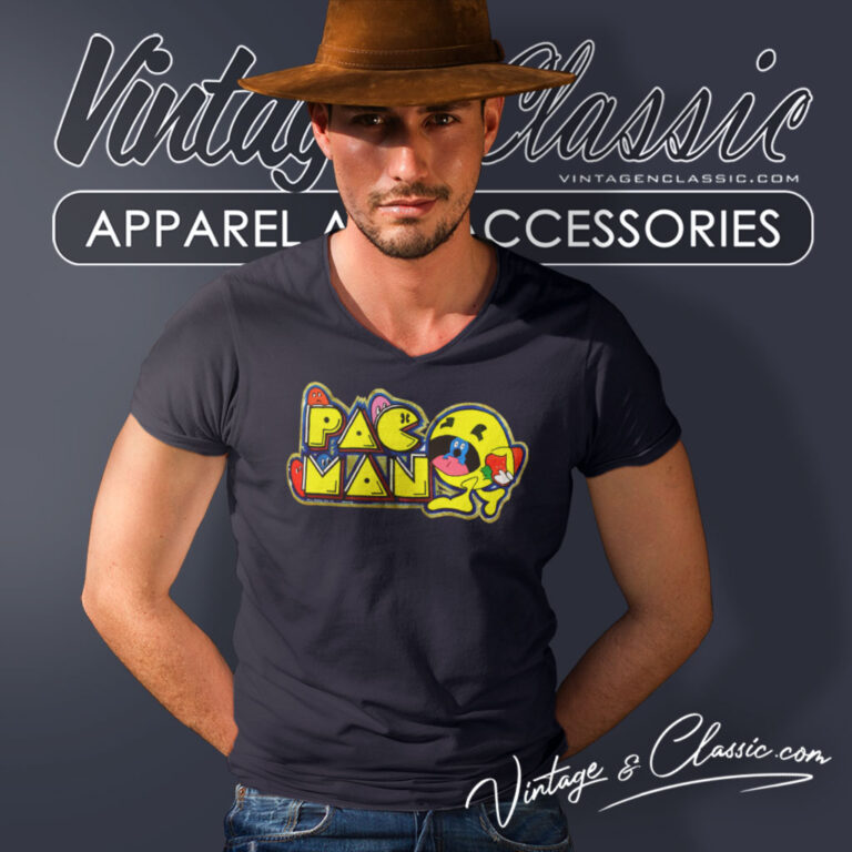 80s Vintage Pac Man Midway Shirt Video Game V Neck TShirt 80s Vintage Pac Man Midway Shirt Video Game V Neck TShirt