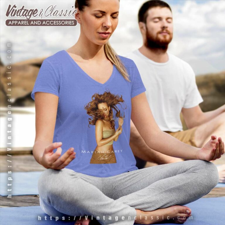 90s Butterfly World Tour Mariah Carey Signature V Neck TShirt 90s Butterfly World Tour Mariah Carey Signature V Neck TShirt