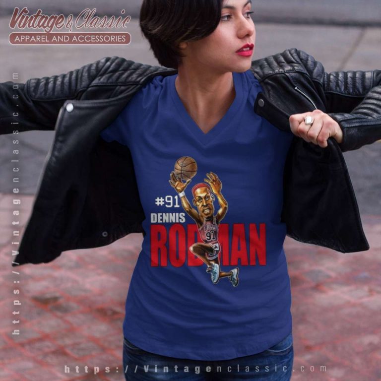 91 Dennis Rodman Nba Chicago Bulls V Neck TShirt 91 Dennis Rodman Nba Chicago Bulls V Neck TShirt