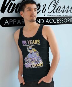 95 Years 1927 2023 Bud Grant Minnesota Vikings Thank You For The Memories Signature Tank Top Racerback