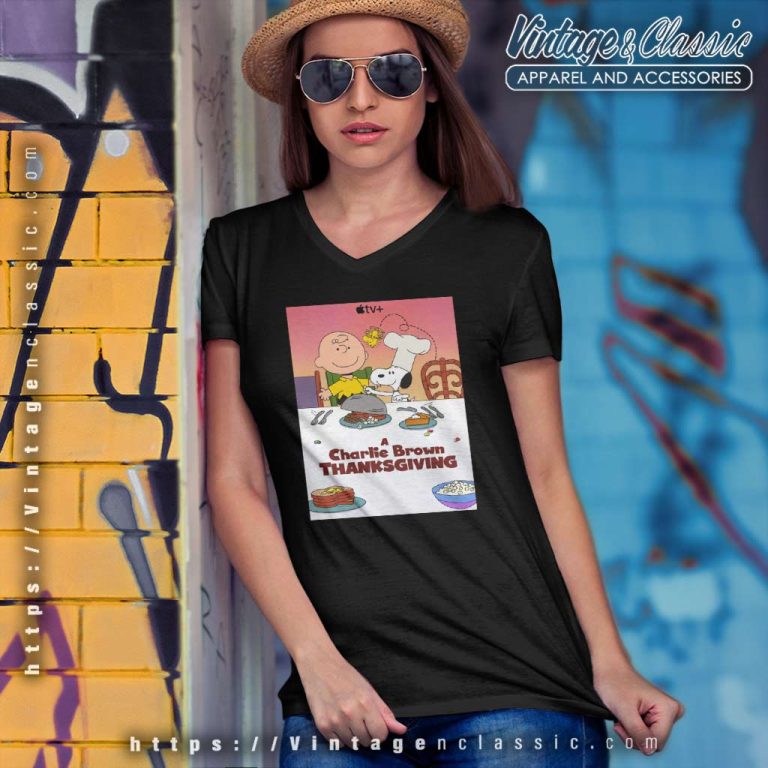 A Charlie Brown Thanksgiving Tv Short 1973 V Neck TShirt A Charlie Brown Thanksgiving Tv Short 1973 V Neck TShirt