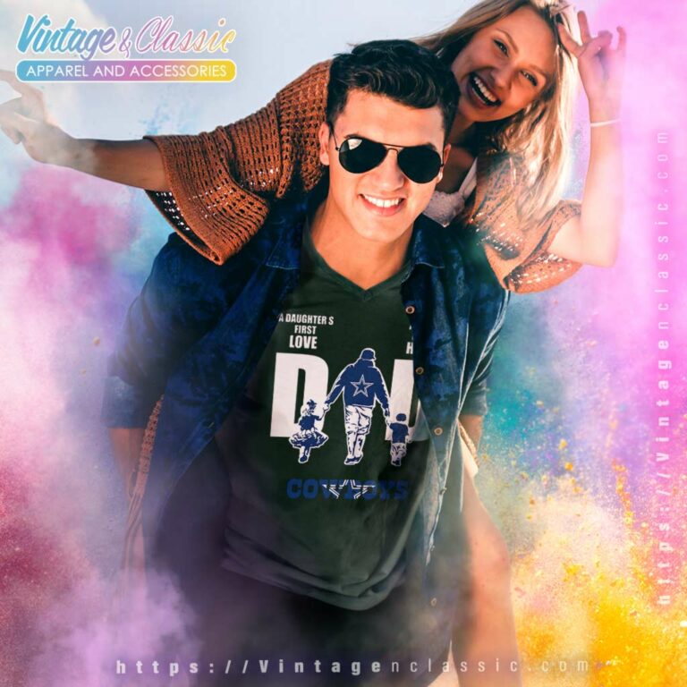 A Daughters First Love A Sons First Hero Dad Dallas Cowboys V Neck TShirt A Daughters First Love A Sons First Hero Dad Dallas Cowboys V Neck TShirt