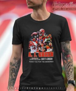 A J Green Cincinnati Bengals Thank You For The Memories Signature T Shirt