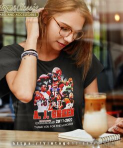 A J Green Cincinnati Bengals Thank You For The Memories Signature Women TShirt