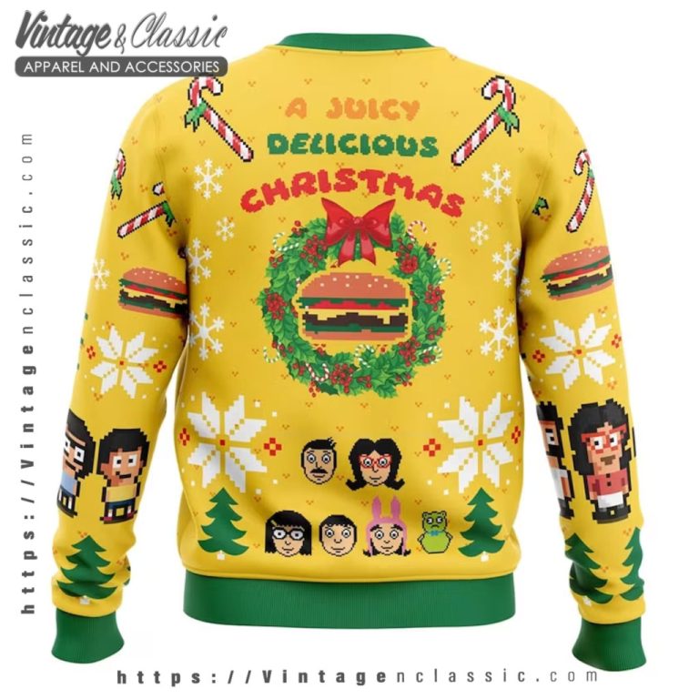 A Juicy Delicious Christmas Ugly Christmas Sweater back Ugly Sweater A Juicy Delicious Christmas Ugly Christmas Sweater back Ugly Sweater