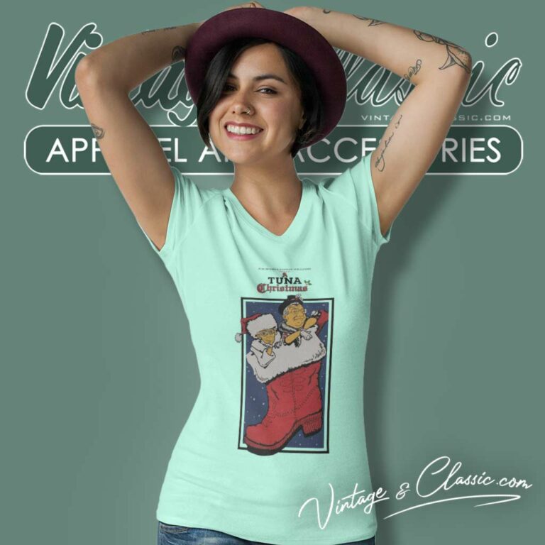 A Tuna Christmas Vintage 1990s V Neck TShirt A Tuna Christmas Vintage 1990s V Neck TShirt