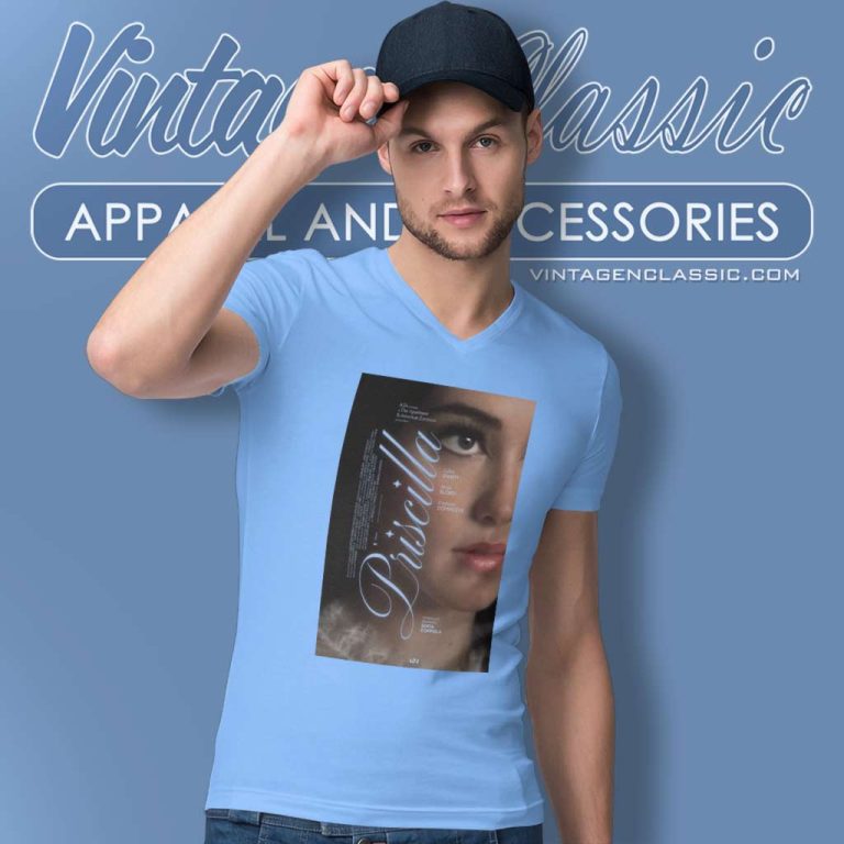 A24 Priscilla Sofia Coppola Poster V Neck TShirt A24 Priscilla Sofia Coppola Poster V Neck TShirt