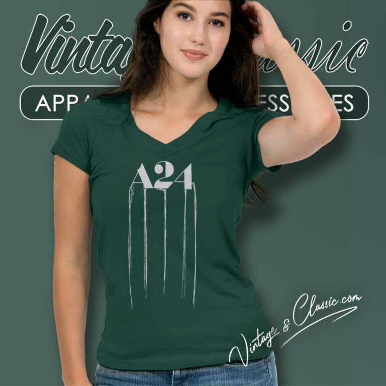 A24 X Kojima Productions Death Stranding Logo V Neck TShirt A24 X Kojima Productions Death Stranding Logo V Neck TShirt