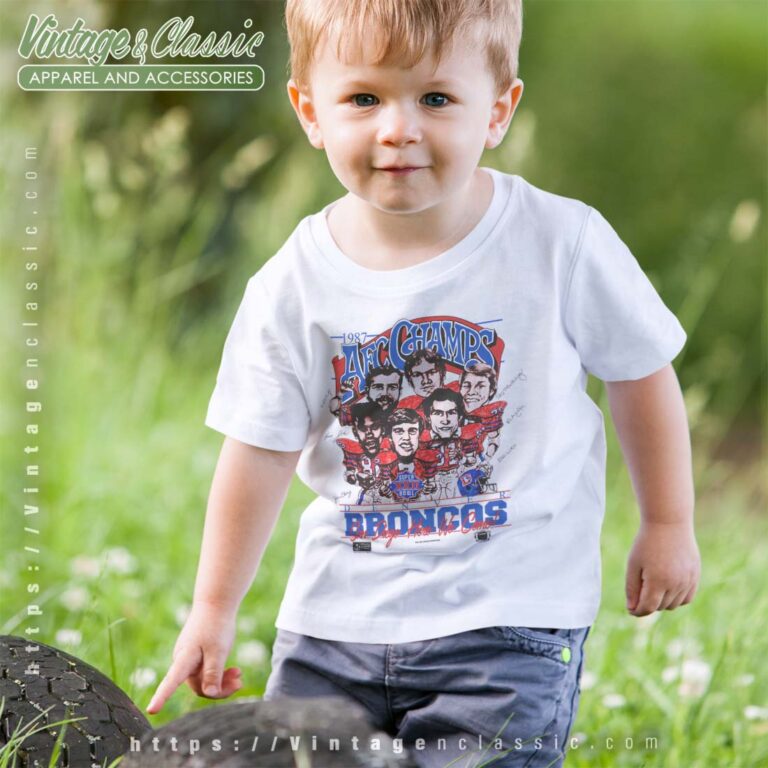 AFC Champions Denver Broncos Caricature Kids T Shirt AFC Champions Denver Broncos Caricature Kids T Shirt