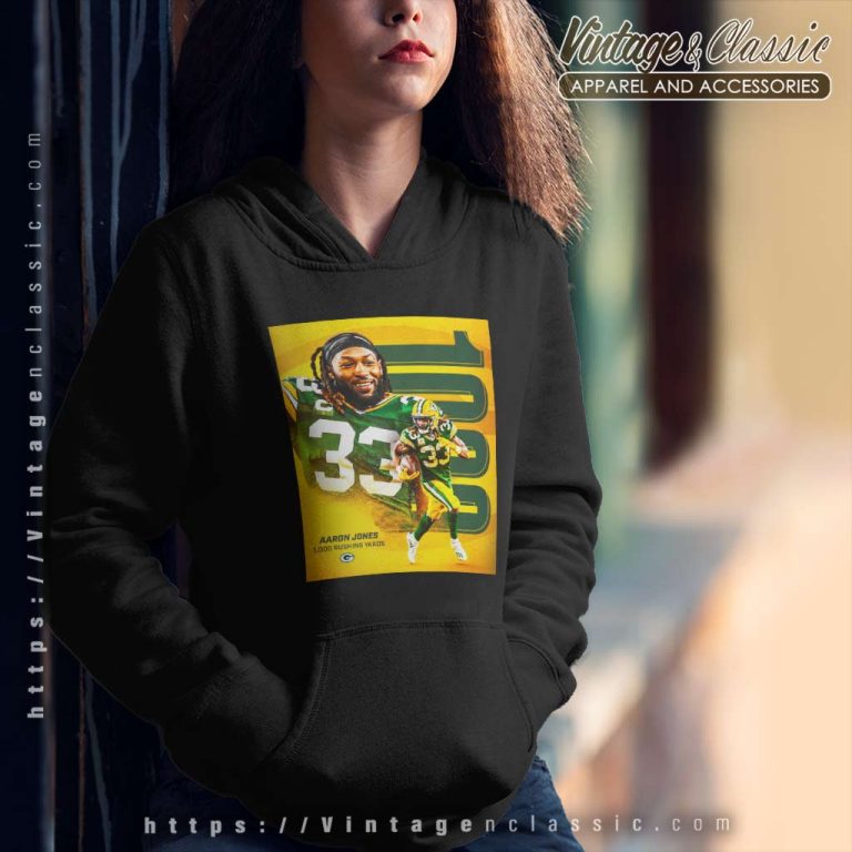 Aaron Jones 1000 Rushing Yards Green Bay Packers Hoodie Aaron Jones 1000 Rushing Yards Green Bay Packers Hoodie