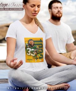Aaron Jones 1000 Rushing Yards Green Bay Packers V Neck TShirt