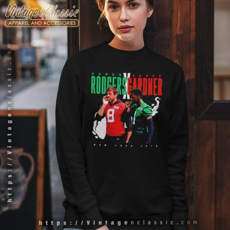 Aaron Rodgers And Sauce Gardner Handshake New York Jets Sweatshirt Aaron Rodgers And Sauce Gardner Handshake New York Jets Sweatshirt