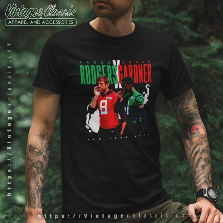 Aaron Rodgers And Sauce Gardner Handshake New York Jets T Shirt Aaron Rodgers And Sauce Gardner Handshake New York Jets T Shirt