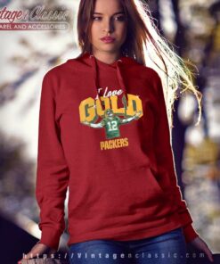 Aaron Rodgers Green Bay Packers I Love Gold Hoodie