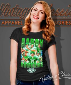 Aaron Rodgers Ny Jets Logo Green Women TShirt