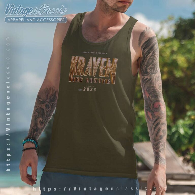Aaron Taylor Johnson Kraven The Hunter Logo Tank Top Racerback Aaron Taylor Johnson Kraven The Hunter Logo Tank Top Racerback