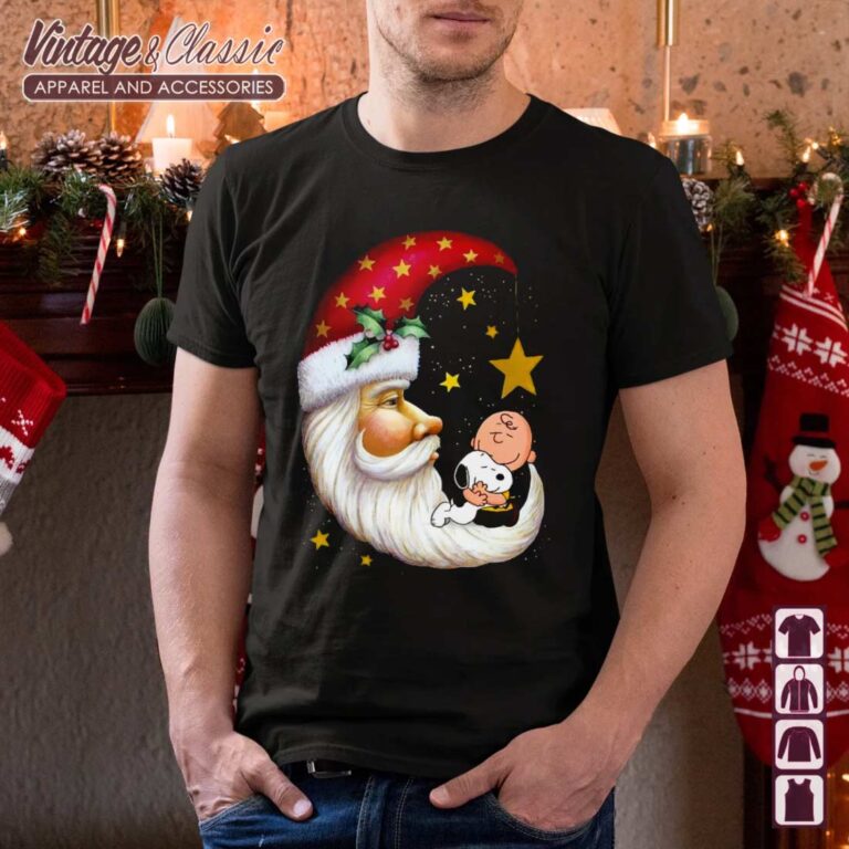 Abstract Santa Claus Half Moon Snoopy Charlie Brown Christmas TShirt Abstract Santa Claus Half Moon Snoopy Charlie Brown Christmas TShirt