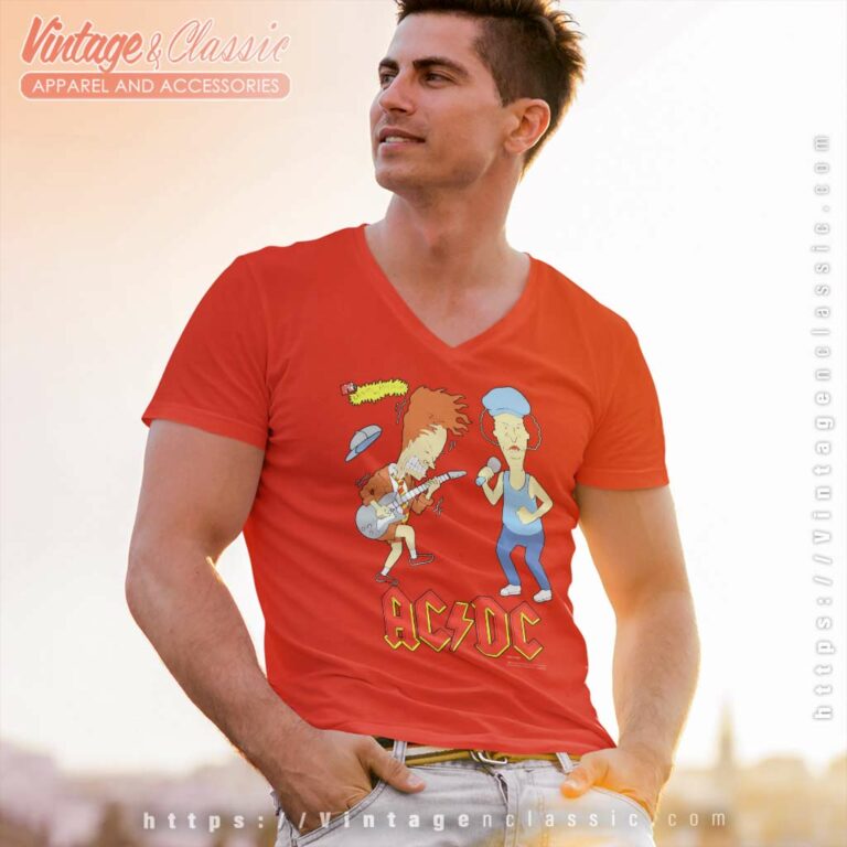 Ac Dc Beavis And Butthead V Neck TShirt Ac Dc Beavis And Butthead V Neck TShirt