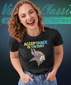 Acceptance Is The Cure Minnesota Vikings Autism Logo Women TShirt