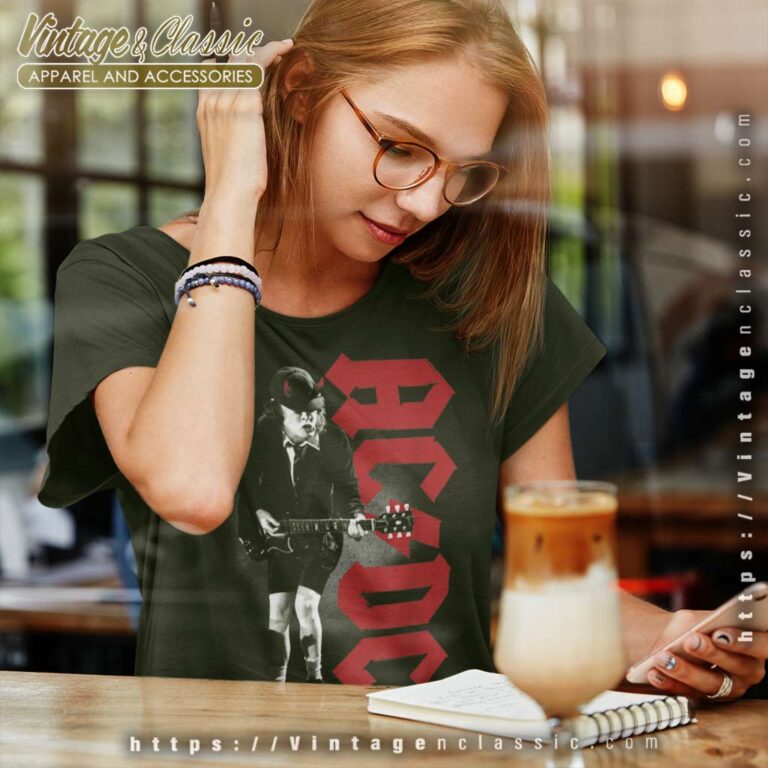 Acdc Angus Rockin Women TShirt 1 Acdc Angus Rockin Women TShirt 1