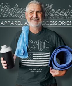 Acdc Back In Black Flag V Neck TShirt 1