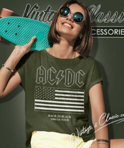 Acdc Back In Black Flag Women T Shirt 1