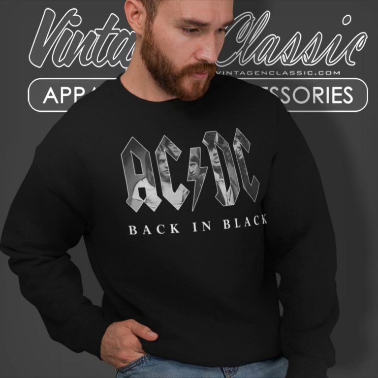 Acdc Back In Black Sweatshirt Acdc Back In Black Sweatshirt