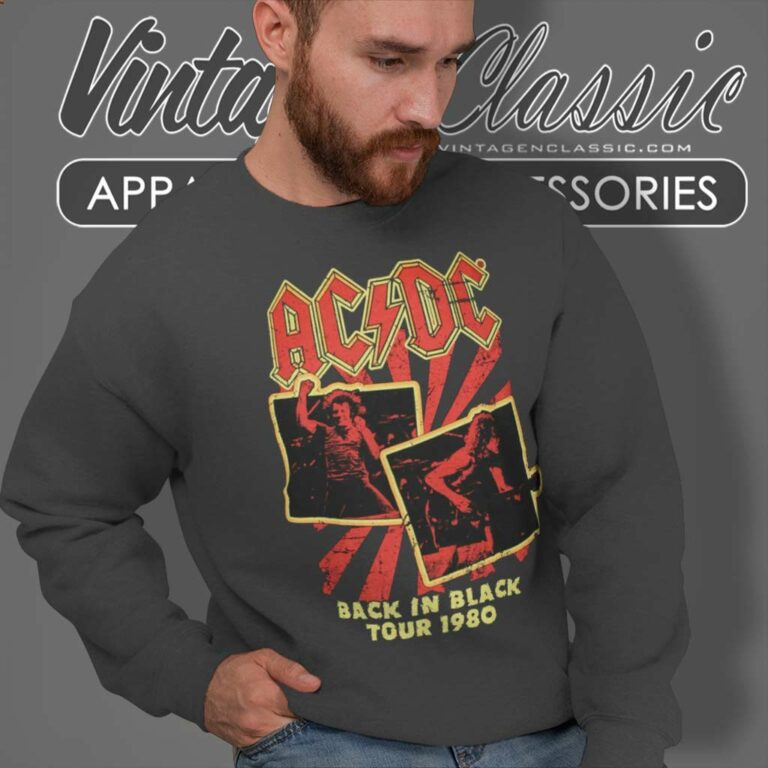 Acdc Back In Black Tour 1980 Sweatshirt Acdc Back In Black Tour 1980 Sweatshirt