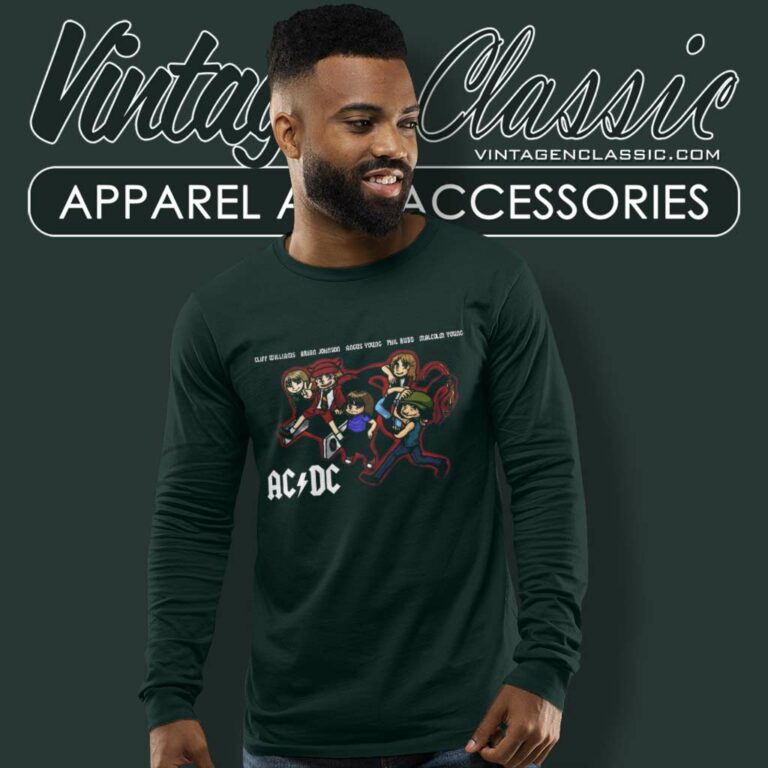 Acdc Band Members Graphic Long Sleeve Tee Acdc Band Members Graphic Long Sleeve Tee