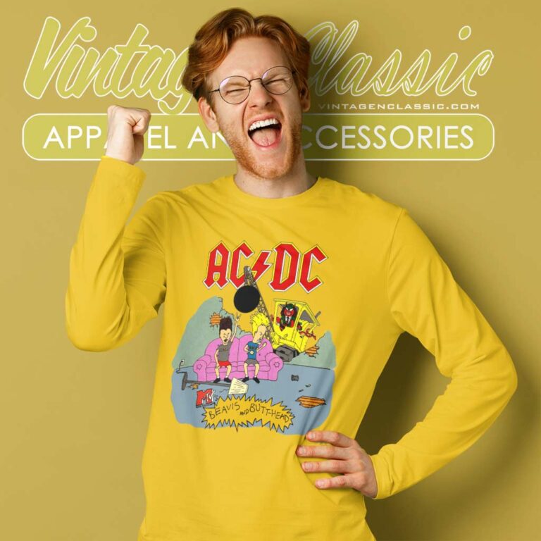 Acdc Beavis And Butt Head Ballbreaker Tour Long Sleeve Tee Acdc Beavis And Butt Head Ballbreaker Tour Long Sleeve Tee