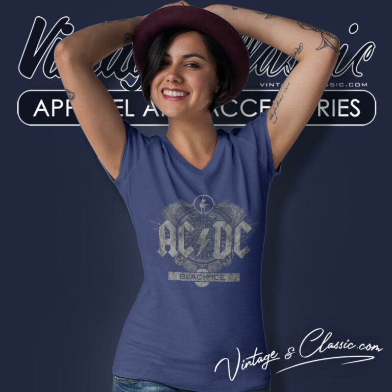 Acdc Black Ice V Neck TShirt Acdc Black Ice V Neck TShirt