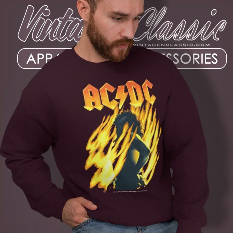 Acdc Bonfire Big Print Sweatshirt Acdc Bonfire Big Print Sweatshirt