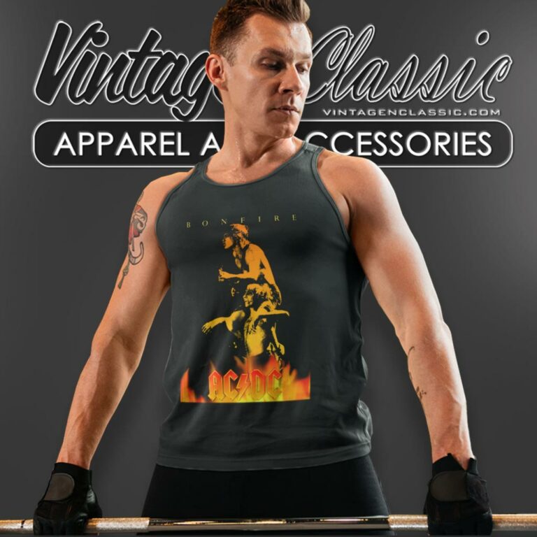 Acdc Bonfire Tank Top Racerback Acdc Bonfire Tank Top Racerback