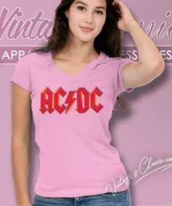 Acdc Classic Logo V Neck TShirt