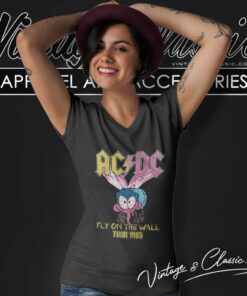Acdc Fly Wall Euro Tour V Neck TShirt