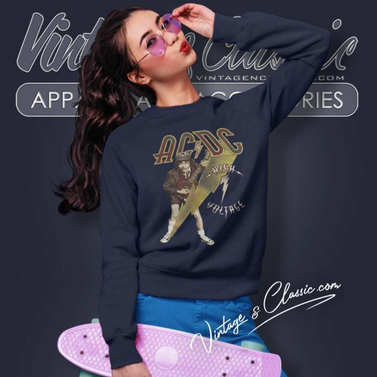 Acdc High Voltage Smoke Adult Sweatshirt Acdc High Voltage Smoke Adult Sweatshirt