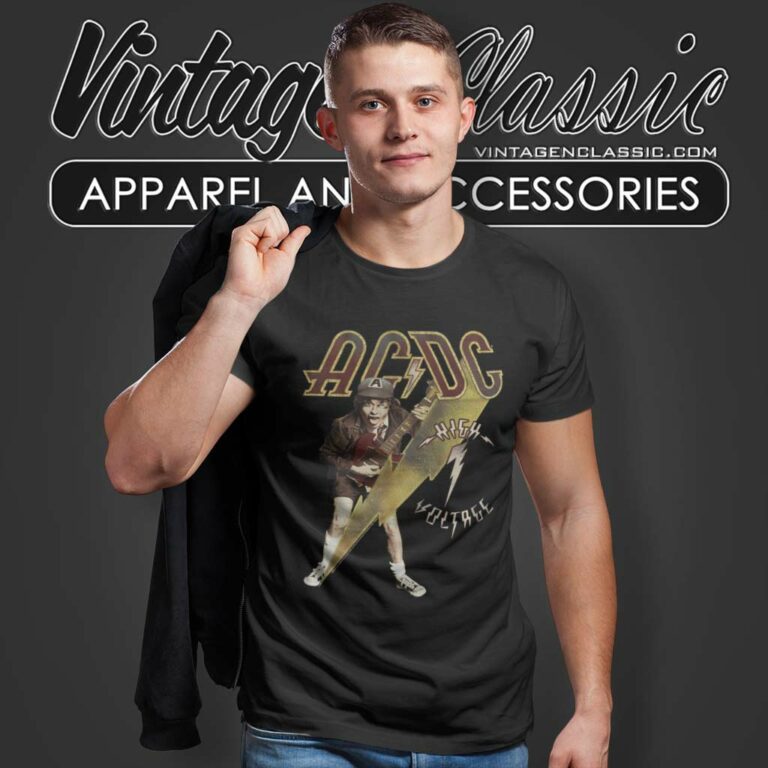 Acdc High Voltage Smoke Adult T Shirt Acdc High Voltage Smoke Adult T Shirt