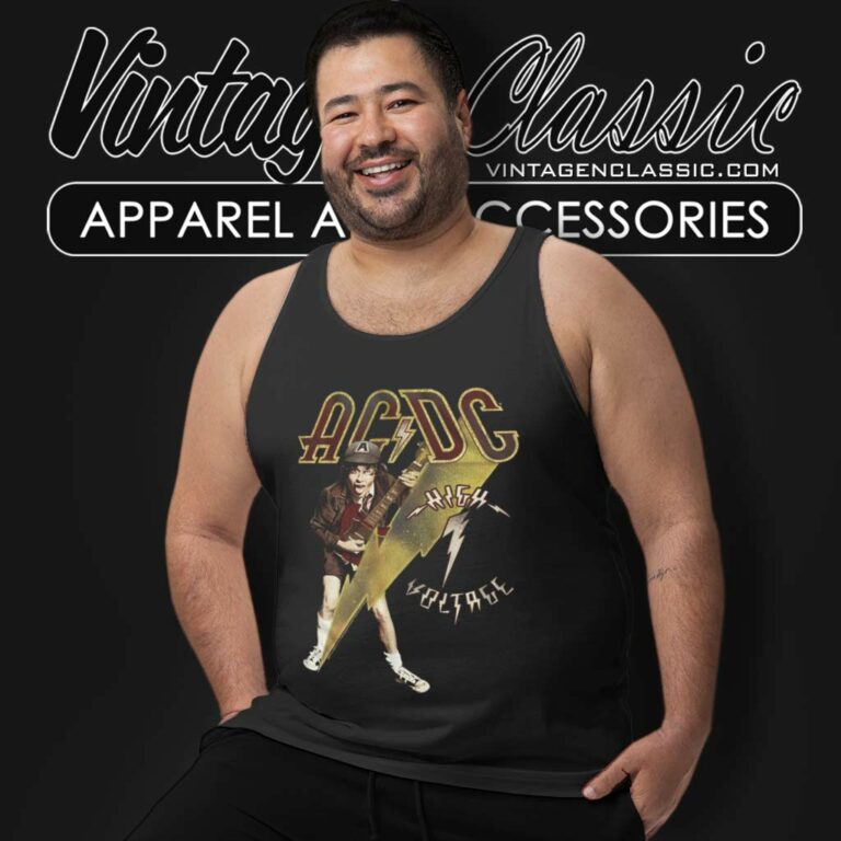 Acdc High Voltage Smoke Adult Tank Top Racerback Acdc High Voltage Smoke Adult Tank Top Racerback