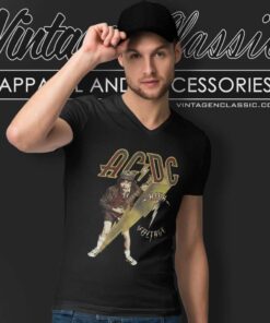 Acdc High Voltage Smoke Adult V Neck TShirt