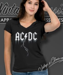 Acdc Lightning V Neck TShirt