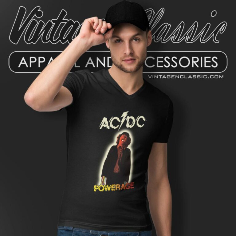 Acdc Powerage V Neck TShirt Acdc Powerage V Neck TShirt