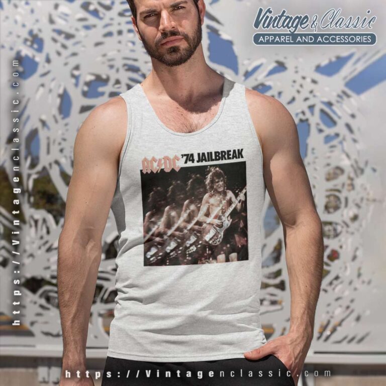 Acdc Shirt Album 74 Jailbreak Ep Artwork Tank Top Racerback Acdc Shirt Album 74 Jailbreak Ep Artwork Tank Top Racerback