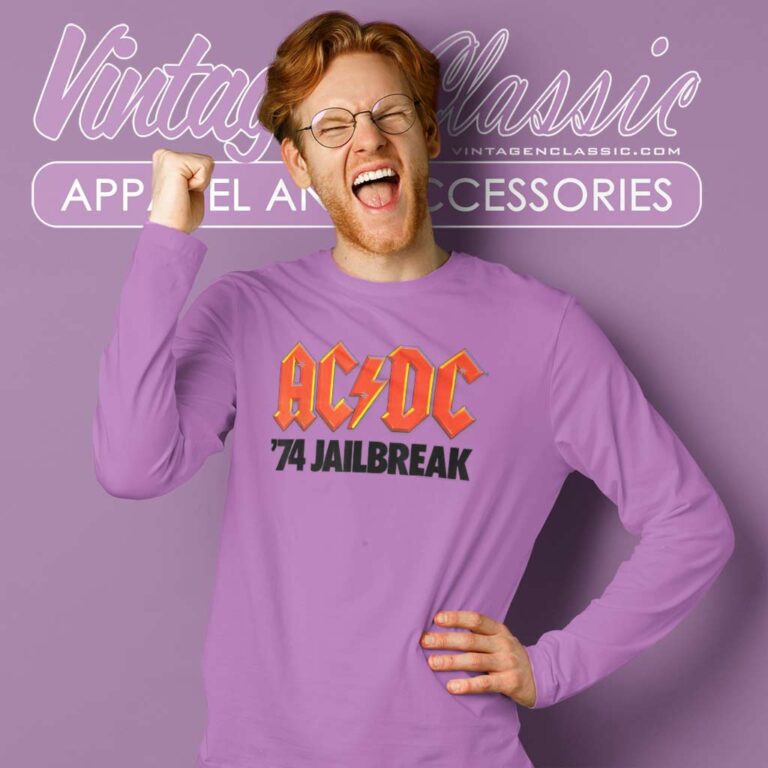 Acdc Shirt Album 74 Jailbreak Logo Long Sleeve Tee Acdc Shirt Album 74 Jailbreak Logo Long Sleeve Tee