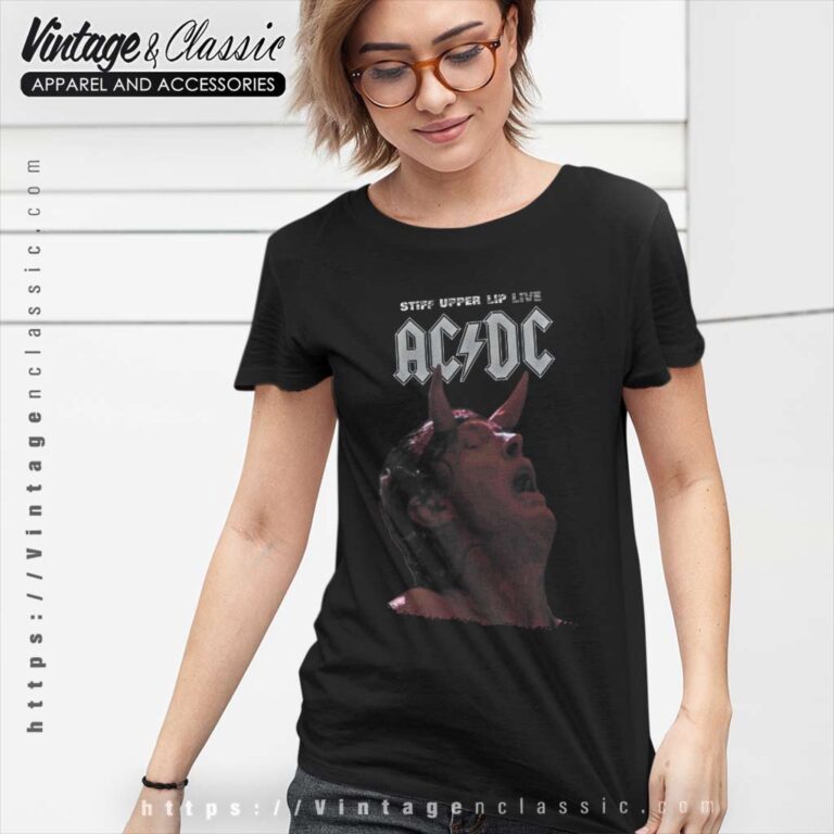 Acdc Shirt Album Stiff Upper Lip Women TShirt Acdc Shirt Album Stiff Upper Lip Women TShirt