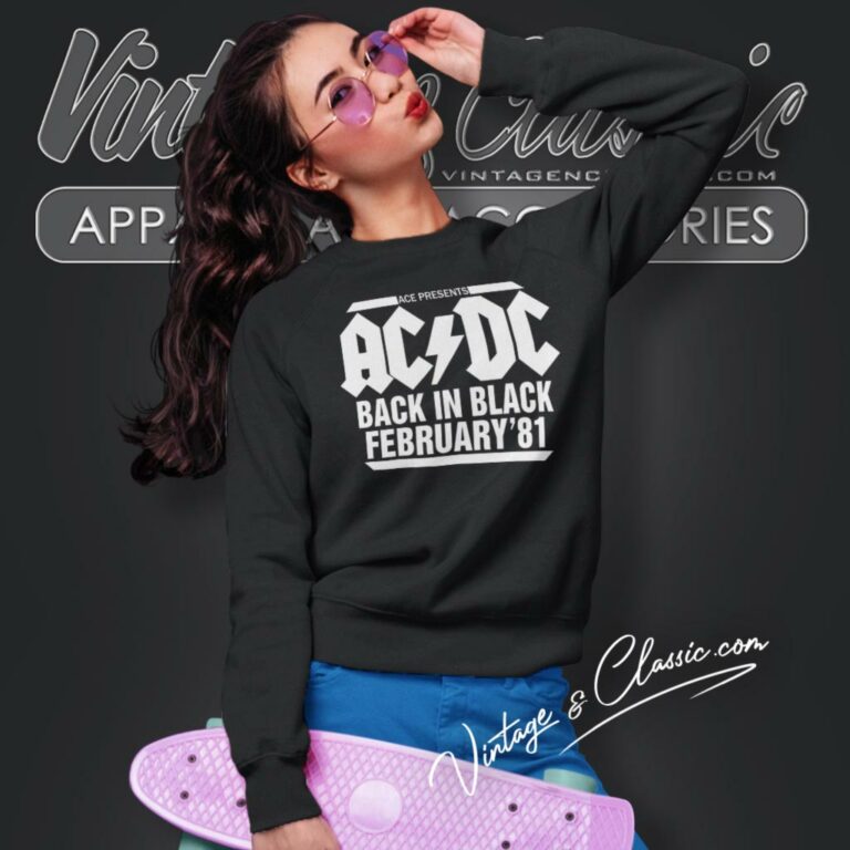 Acdc Shirt Back In Black Australian Sweatshirt Acdc Shirt Back In Black Australian Sweatshirt