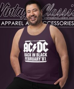 Acdc Shirt Back In Black Australian Tank Top Racerback