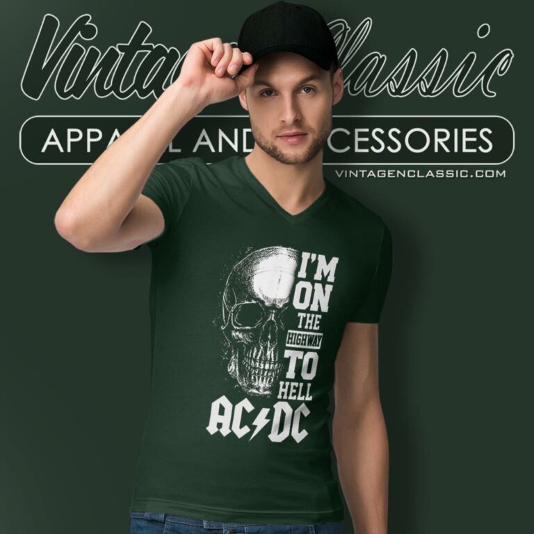 Acdc Shirt Im On He Highway O Hell V Neck TShirt Acdc Shirt Im On He Highway O Hell V Neck TShirt